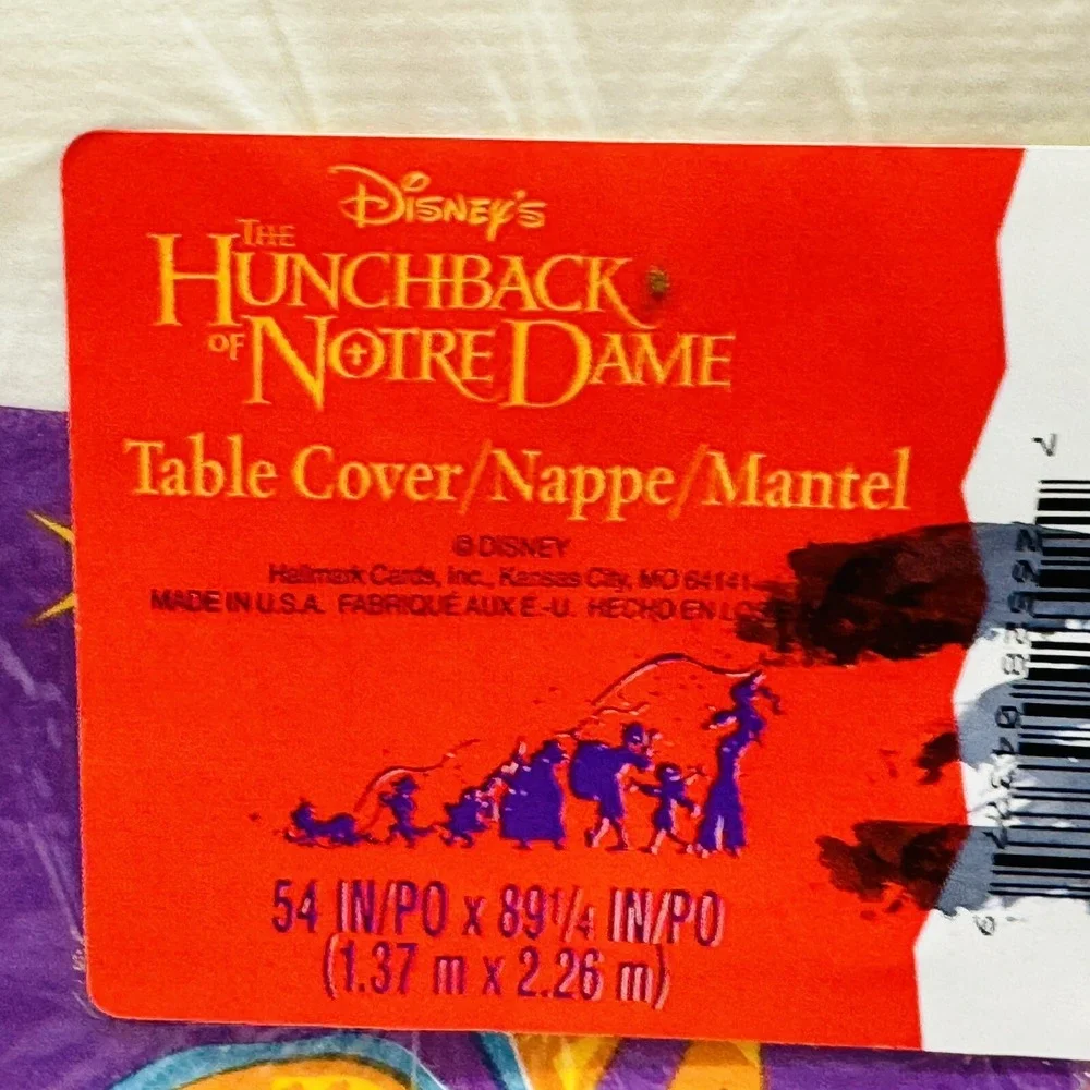 Vintage The Hunchback of Notre Dame Party Express Paper Tablecloth Lot of 3 NEW